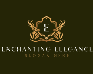 Elegant Deer Shield logo design