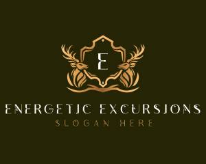 Elegant Deer Shield logo design