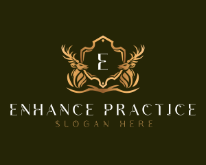 Elegant Deer Shield logo design