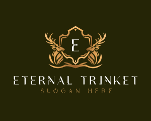 Elegant Deer Shield logo design