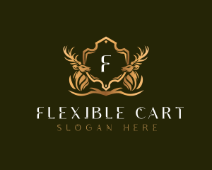 Elegant Deer Shield logo design