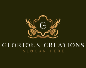 Elegant Deer Shield logo design