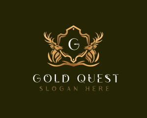 Elegant Deer Shield logo design