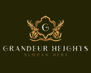 Elegant Deer Shield logo design