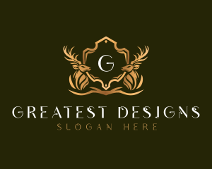 Elegant Deer Shield logo design