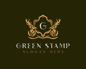 Elegant Deer Shield logo design