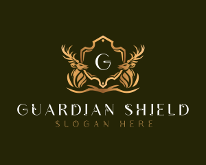 Elegant Deer Shield logo design