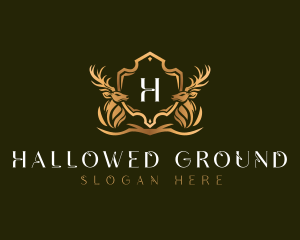 Elegant Deer Shield logo design