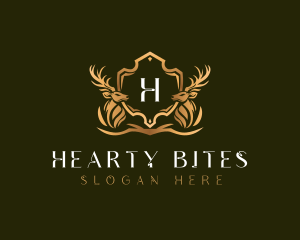 Elegant Deer Shield logo design