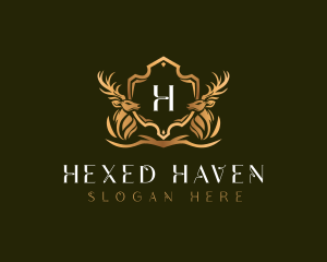 Elegant Deer Shield logo design