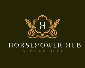 Elegant Deer Shield logo design