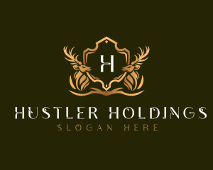 Elegant Deer Shield logo design