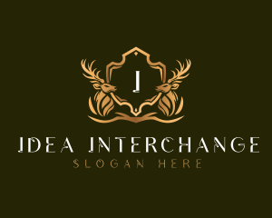 Elegant Deer Shield logo design