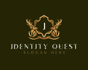 Elegant Deer Shield logo design