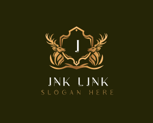 Elegant Deer Shield logo design