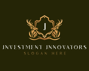 Elegant Deer Shield logo
