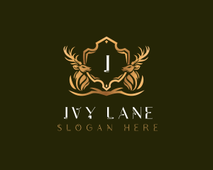 Elegant Deer Shield logo design