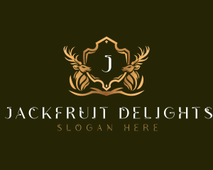 Elegant Deer Shield logo design