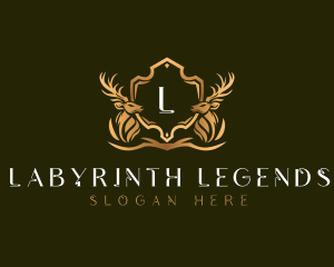 Elegant Deer Shield logo design