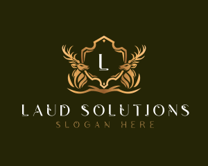 Elegant Deer Shield logo design