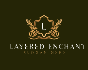 Elegant Deer Shield logo design