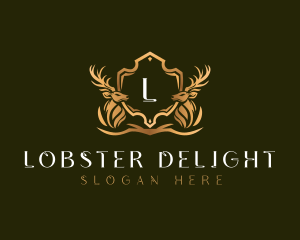 Elegant Deer Shield logo design