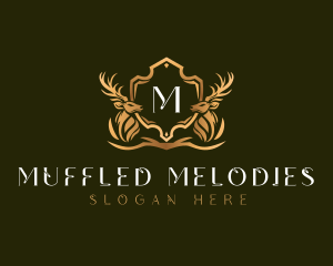 Elegant Deer Shield logo design