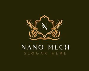 Elegant Deer Shield logo design