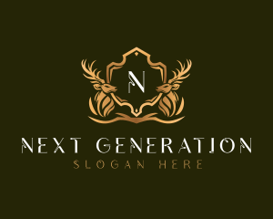 Elegant Deer Shield logo design