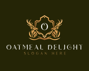 Elegant Deer Shield logo design