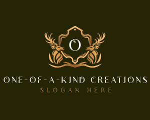 Elegant Deer Shield logo design