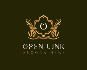 Elegant Deer Shield logo design