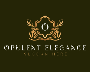 Elegant Deer Shield logo