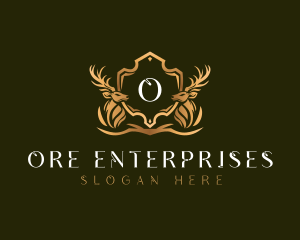 Elegant Deer Shield logo design