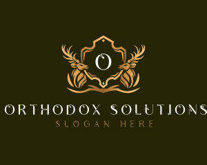 Elegant Deer Shield logo design