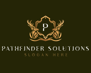 Elegant Deer Shield logo design