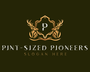 Elegant Deer Shield logo design