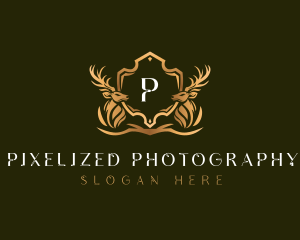 Elegant Deer Shield logo design