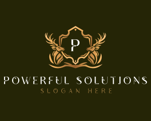 Elegant Deer Shield logo design