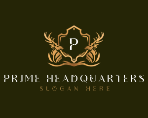 Elegant Deer Shield logo design