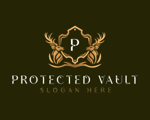 Elegant Deer Shield logo design