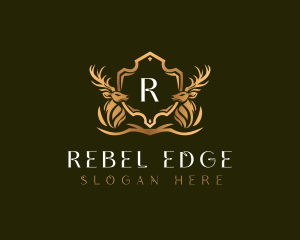 Elegant Deer Shield logo design