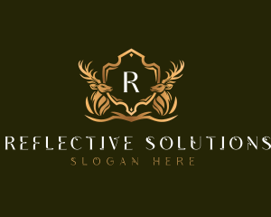 Elegant Deer Shield logo design