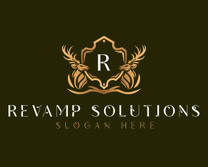 Elegant Deer Shield logo design