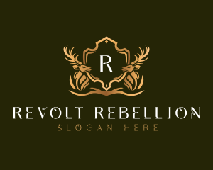 Elegant Deer Shield logo design