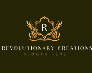 Elegant Deer Shield logo design