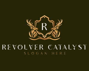 Elegant Deer Shield logo design