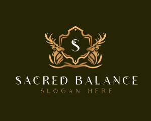 Elegant Deer Shield logo design