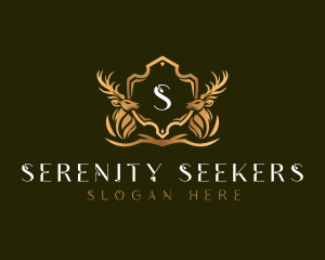 Elegant Deer Shield logo design