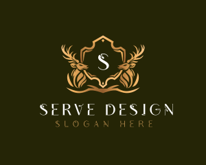 Elegant Deer Shield logo design